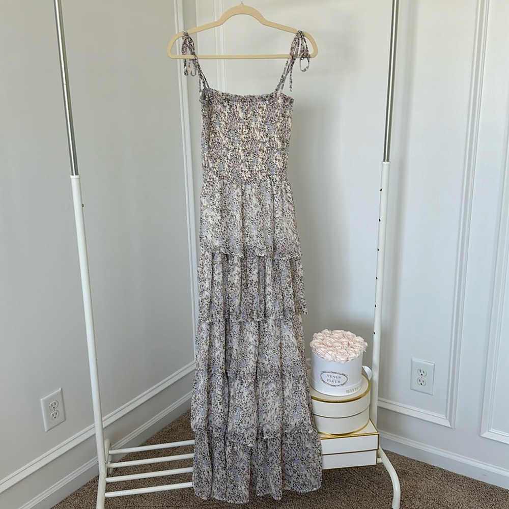 Red Dress Floral Maxi Dress